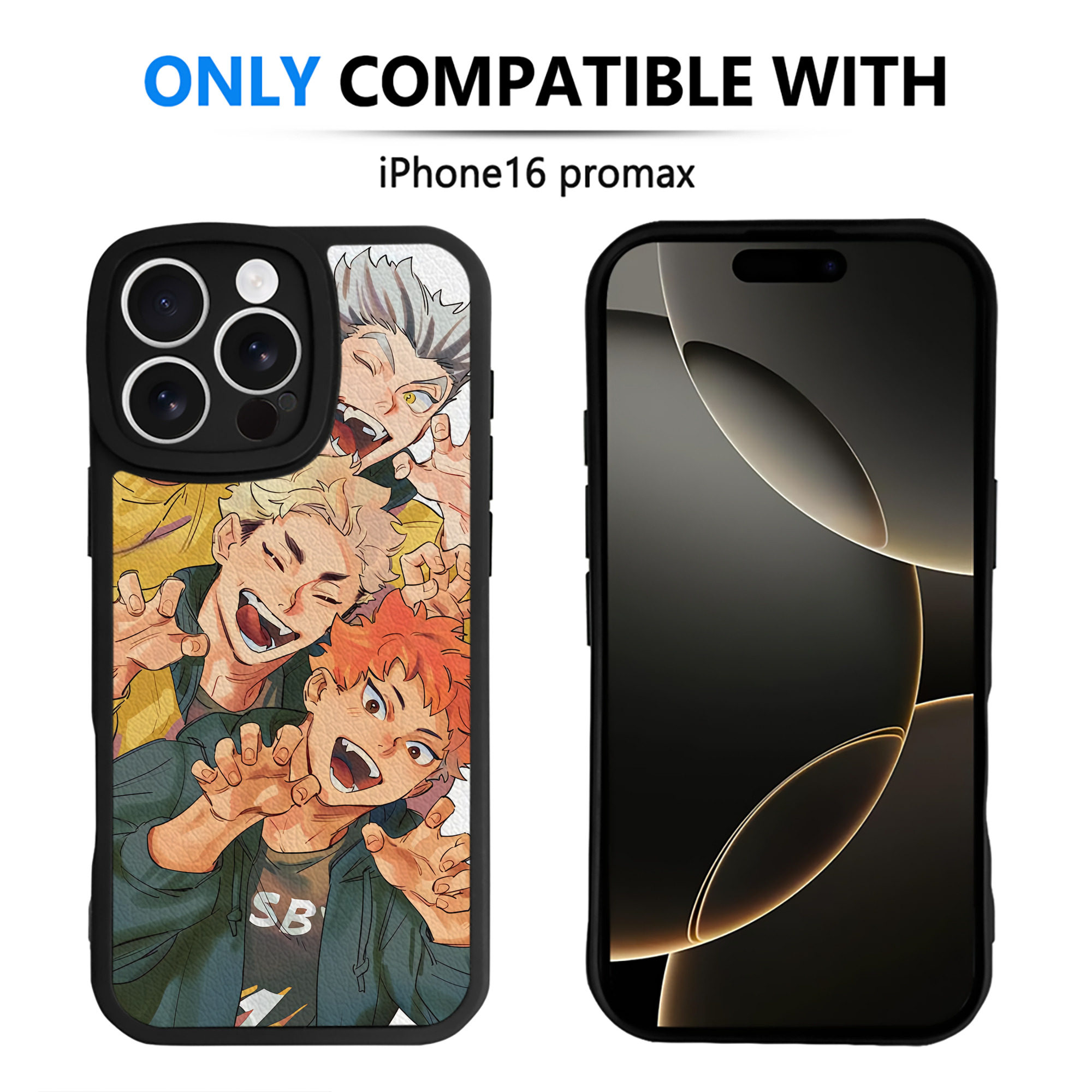 （画像用） ハイキュー!! Haikyu!! 【iPhone 16シリーズ対応】シリコンスマホケース（レザー調） 材質：シリコン
